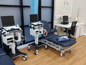 Sports rehab beds in the clinic